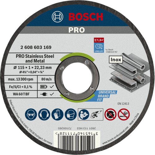 Bosch Rezna ploča za inox 115x1x22.23 mm, ravna SF Cene