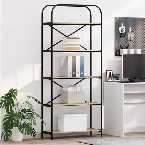 VidaXL Polica sonoma hrast 80 x 30 x 183 cm Konstruirano drvo Slike