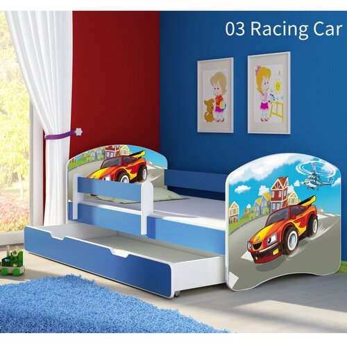ACMA Dječji krevet s motivom, bočna plava + ladica 160x80 cm - 03 Racing Car Cijene