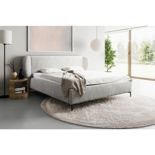 MID.YOU OBLAZINJENA POSTELJA 180 cm x 200 cm , les, umetna masa, tekstil, leseni material bež Cene