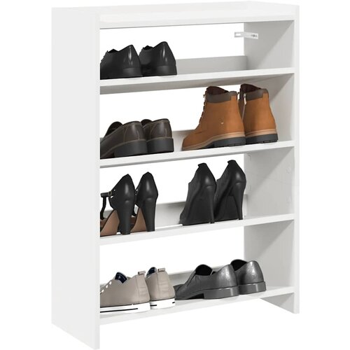 VidaXL Regal za čevlje bel 80x25x61,5 cm inženirski les Slike