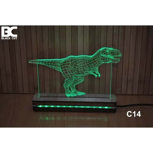 Black Cut 3D lampa sa 9 različitih boja i daljinskim upravljačem - tiranosaurus ( C14 ) Cene