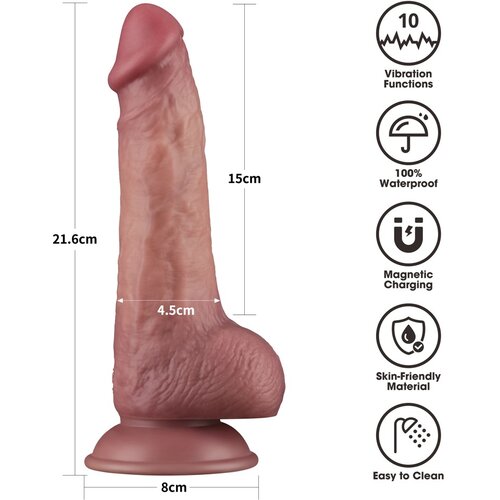Lovetoy 2025 Vibracijski Penis Lovetoy Dual Density Power 21,5 Cm Slike