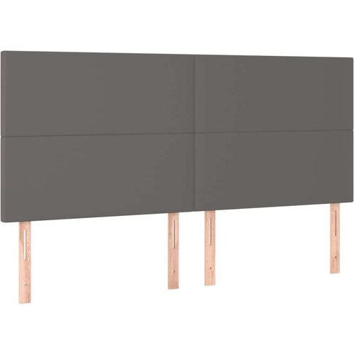 VidaXL LED uzglavlje sivo 180x5x118/128 cm od umjetne kože Slike