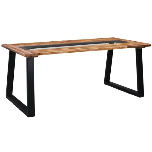  Jedilna miza 180x90x75 cm trakacijev les in steklo