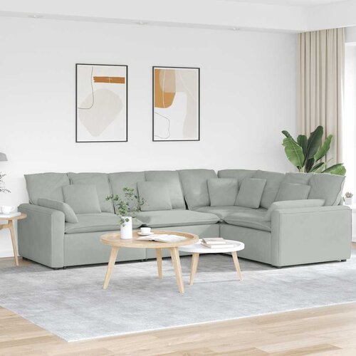  Modularna sofa s jastucima, bar&amp;scaron;unasta, svijetlosiva Slike