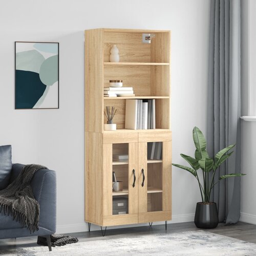 vidaXL Visoka komoda hrasta sonome 69 5x34x180cm od konstruiranog drva Cene