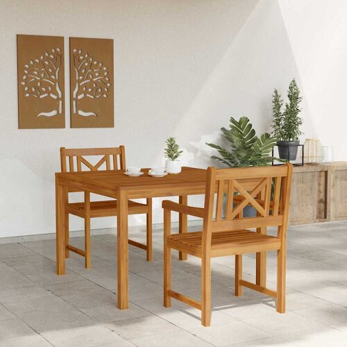  Vrtni set za objed 3 kom. Smeđa Čvrsto drvo akacije 110 x 110 x 74 cm Slike