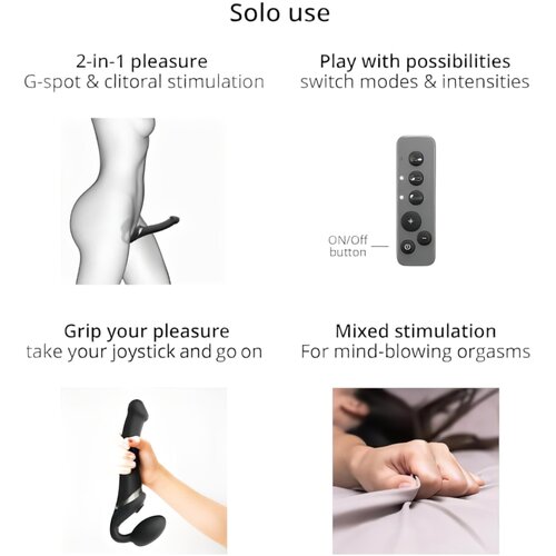 Strap-On-Me S - vibrator sa zračnim valovima koji se pričvr&amp;scaron;ćuje - mali (plavi) Slike