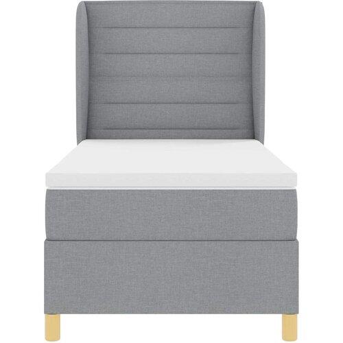  Krevet s opruga kutije Svijetlo siva 200 x 80 cm tkanina Slike