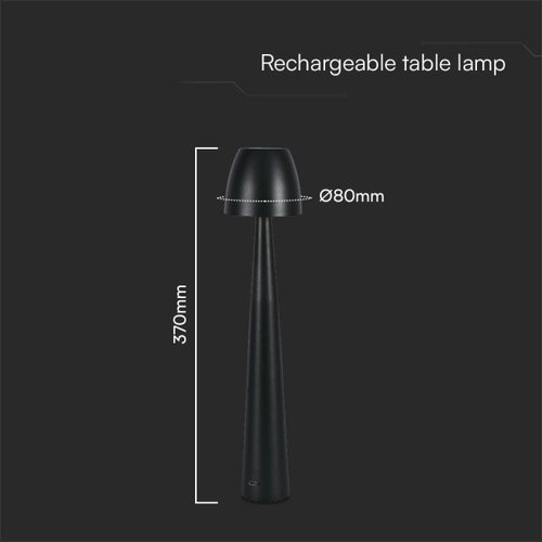  LED prigu&amp;scaron;iva punjiva dodirna stona lampa LED/3W/5V 3000-6000K crna Slike