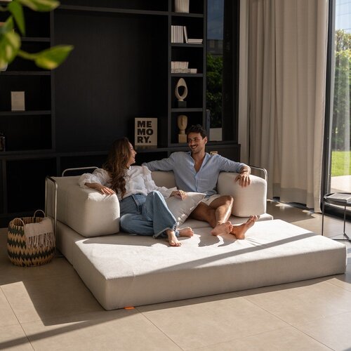 TemaHome Bež sklopiva sofa od boucl&amp;eacute; tkanine 180 cm Bloom &amp;ndash; Slike