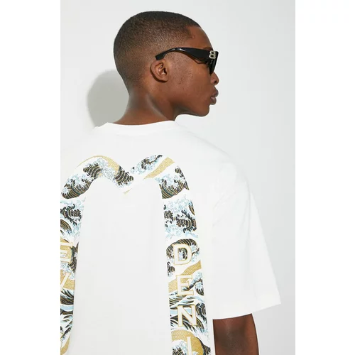 Evisu Pamučna majica Seagull & Wave Daicock za muškarce, boja: bijela, s tiskom, 2ESHTM4TS7074