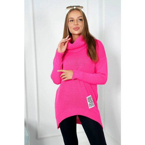 Kesi Turtleneck pink neon sweater Slike