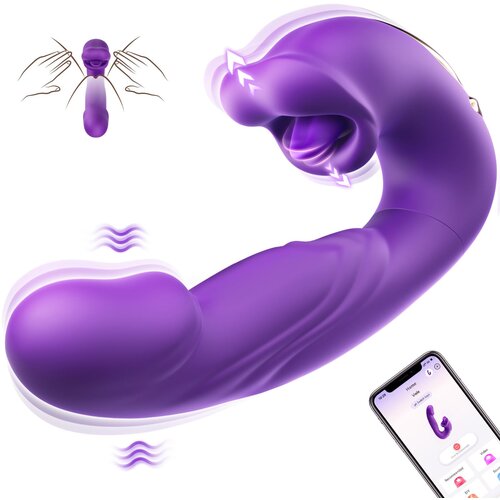 SuperLove 4in1 Thrusting, Vibrating, Licking &amp;amp; Sucking Ultimate Toy Purple Slike