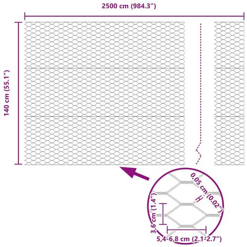  Hexagon Ograda 1.4x25 m Pocinčani Čelik Slike