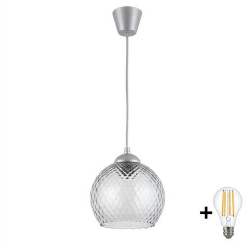 Brilagi LED luster na sajli R GLASS 1xE27/60W/230V Ø 25 cm srebrna/zadimljeno-siva Cene