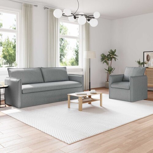  Set sofe 2 pcs Svjetlosiva 196 x 82 x 85 cm Tkanina Cene