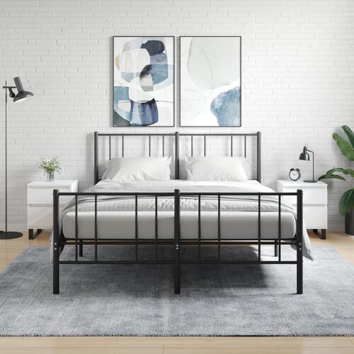 vidaXL Nočna omarica 2 kosa visok sijaj bela 40x35x50cm inženirski les Cene