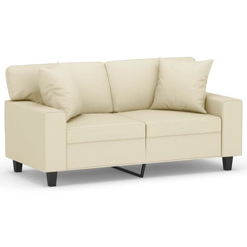 Maison Chic kavč - Sofa - Kanape dvosed z okrasnimi blazinami krem 120 cm umetno usnje, (21727809) Cene