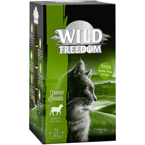 Wild Freedom Adult pladnji 6 x 85 g - Green Lands - Jagnjetina &amp;amp; pi&amp;scaron;čanec Slike