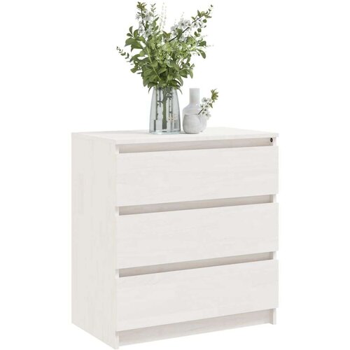 VidaXL noćni ormarić bijeli 60 x 36 x 64 cm od masivne borovine Slike