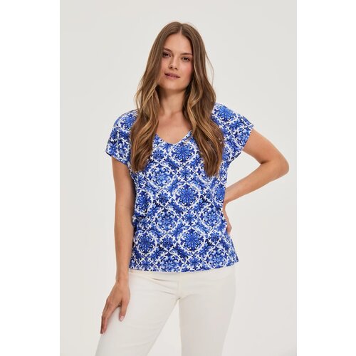 Marisse Patterned Blue Blouse Slike