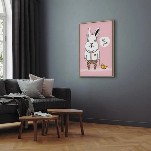  Slika - Rabbit\&amp;#039;s Friend (1 Part) Vertical 80x120 U prirodnom drvenom okviru Slike