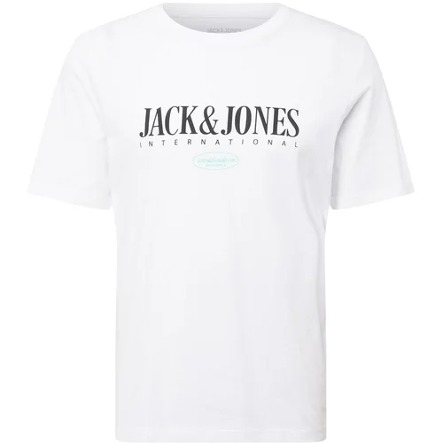 Jack & Jones Majica 'LUCCA' turkizna / črna / bela