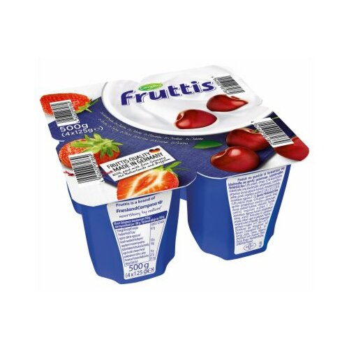 Campina Fruttis voćni jogurt jagoda, trešnja 4,5% MM 4x125g čaša Slike