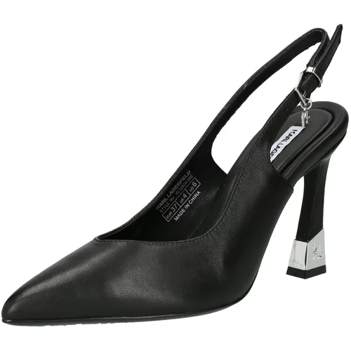 Karl Lagerfeld Cipele s potpeticom i otvorenom petom crna