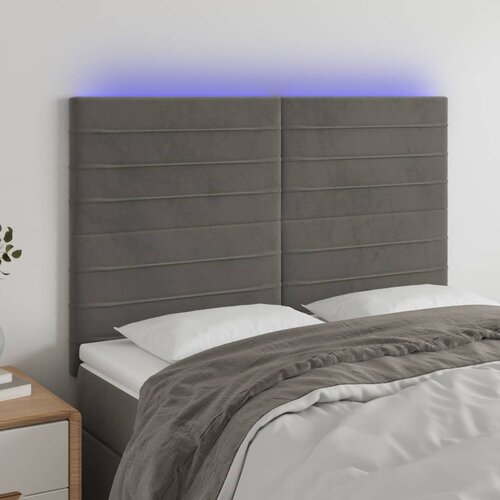  LED uzglavlje tamnosivo 144x5x118/128 cm baršunasto Cene