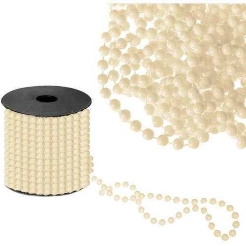 Springos ukrasna girlanda od perli 8 mm, 10 m, biserno-krem Slike