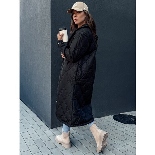 DStreet Women's quilted long coat TRENDIFY black Cene