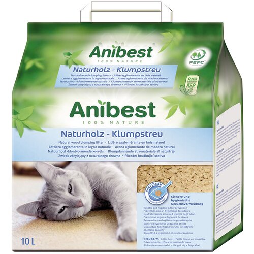 Anibest mačji pesek iz naravnega lesa - 2 x 10 l (pribl. 8,6 kg) Cene