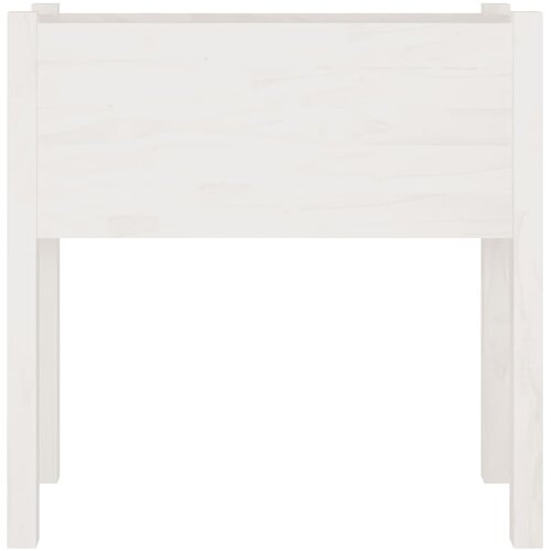  Vrtne sadilice 2 kom bijele 70 x 31 x 70 cm od masivne borovine Slike