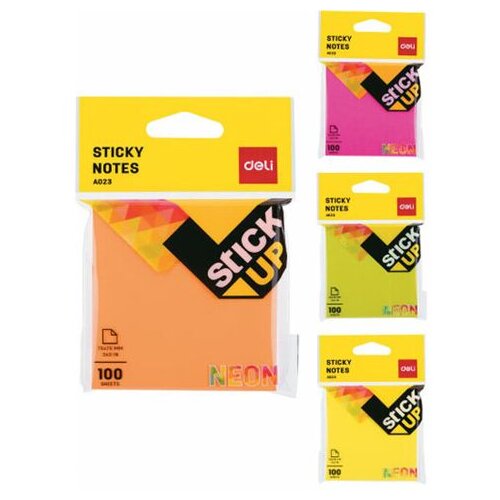 Deli stiker blok neon 76 x 76 mix boje 894306 Slike