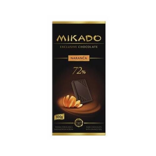 Mikado čokolada crna 72% pomorandža 100G Cene