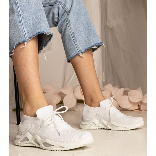 Gemre White women's sneakers with sock-like upper Miyana Cijene
