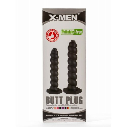 X-Men 9.45" Butt Plug Silicone Black M XMEN000209 Slike