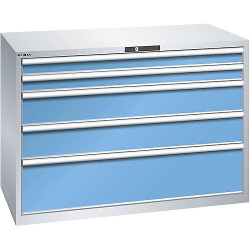 LISTA predalnik s 5 predali, šxgxv 1431 x 725 x 1000 mm, svetlo moder Cene
