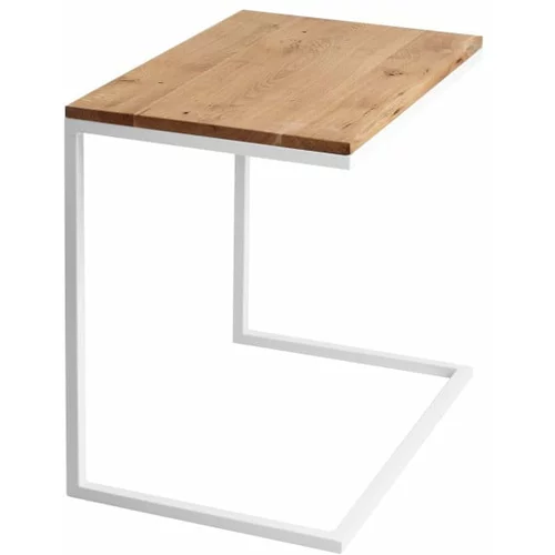 Custom Form stol sa bijelom bazom i pločom od hrastovine Lupe