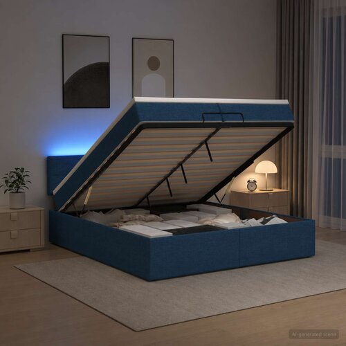  od pjene s madracem i LED-om Plava 200 x 200 cm Tkanina Cene