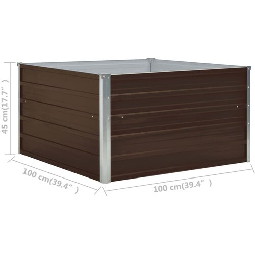  Povi&amp;scaron;ena vrtna gredica 100 x 100 x 45 cm pocinčani čelik smeđa Slike