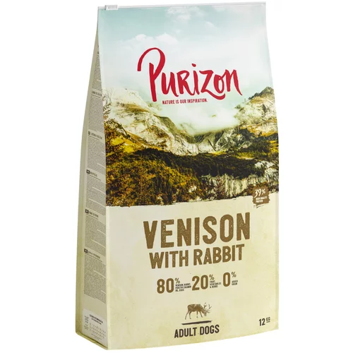 Purizon 10 + 2 kg gratis! suha pasja hrana 12 kg - divjačina z zajcem Adult - brez žit