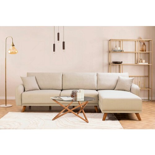 hera 2 corner - cream cream corner sofa-bed Slike