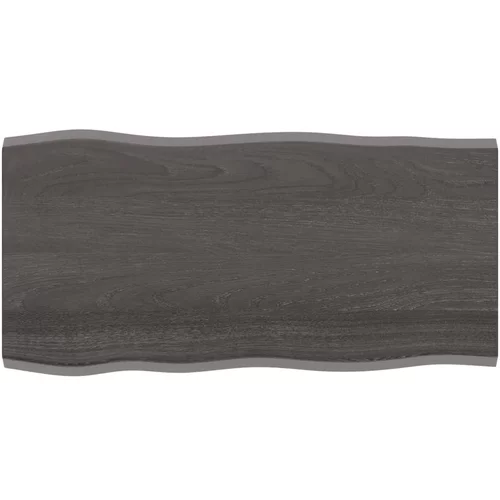 vidaXL Mizna plošča temno siva100x50x2 cm obdelana trdna hrastovina