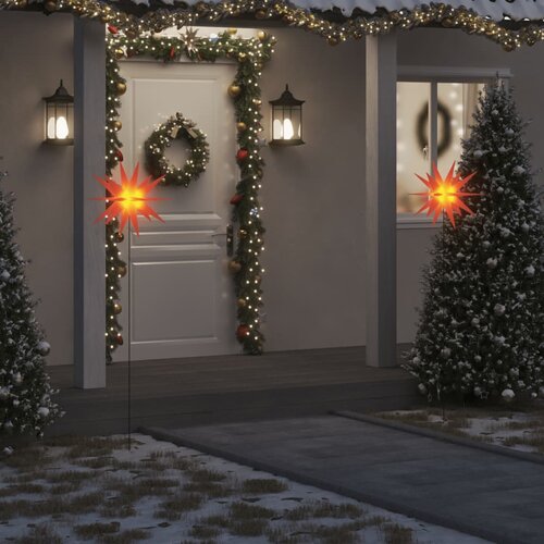 vidaXL Božične svetilke s konicami 3 kosi LED zložljive rdeče 57 cm Cene