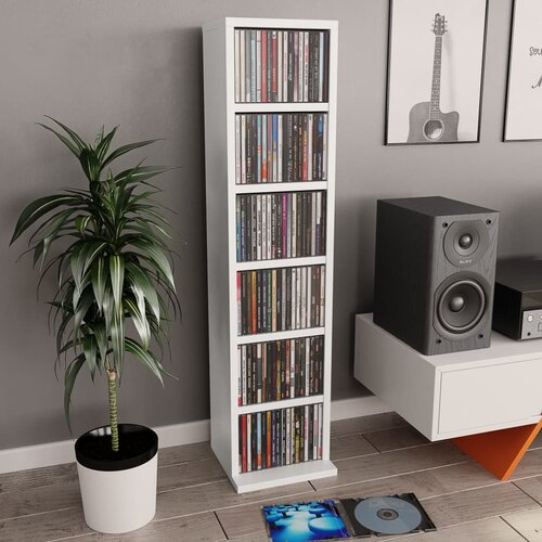 vidaXL Ormarić za CD-ove bijeli 21 x 20 x 88 cm od konstruiranog drva Cijene