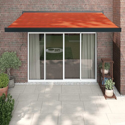 vidaXL zložljiva tenda oranžna in rjava 3x2,5 m blago in aluminij Cene